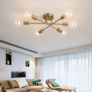 Lustre Para Sala Moderno Dourado 6 Lâmpadas