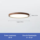 Plafon Led Sobrepor Redondo Wooden