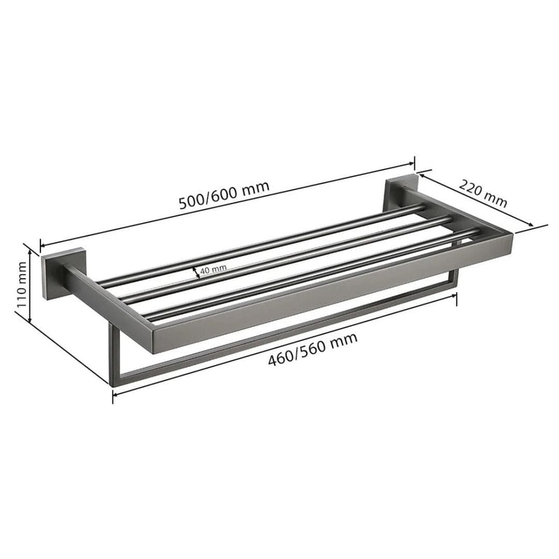 Kit Acessórios Para Banheiro Completo 5 Peças Inox Toalheiro De Banheiro Grafite Escovado