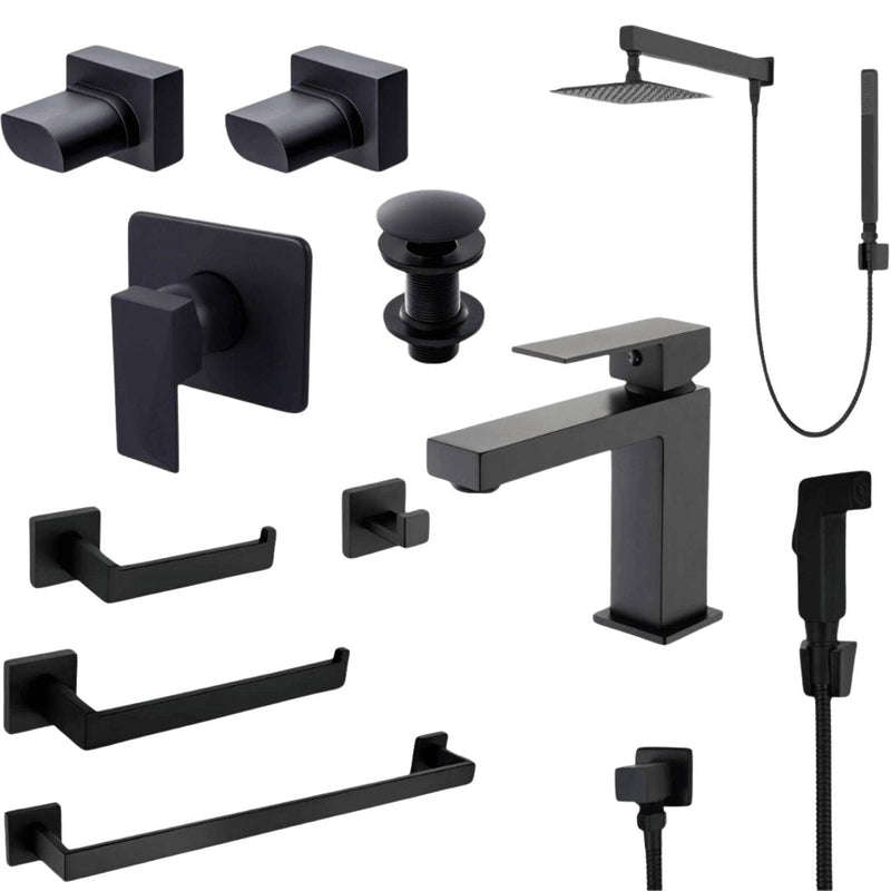 Conjunto Completo Banheiro Black Elegance 11 Itens