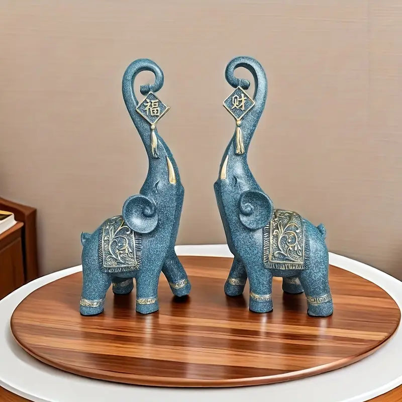Estatuetas Elefantes Prosperidade 2 Peças