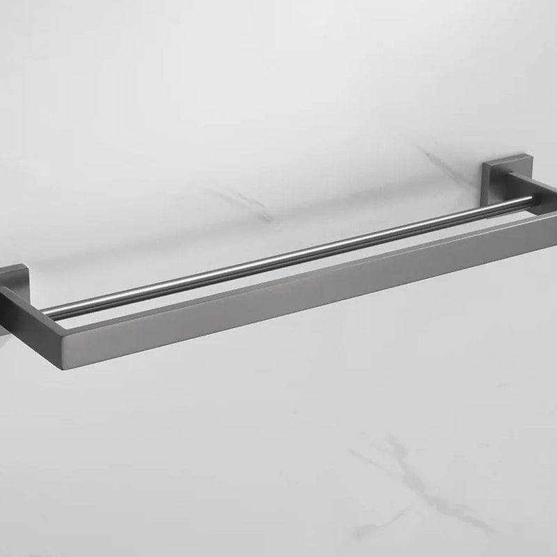 Kit Acessórios Para Banheiro Completo 5 Peças Inox Toalheiro De Banheiro Grafite Escovado