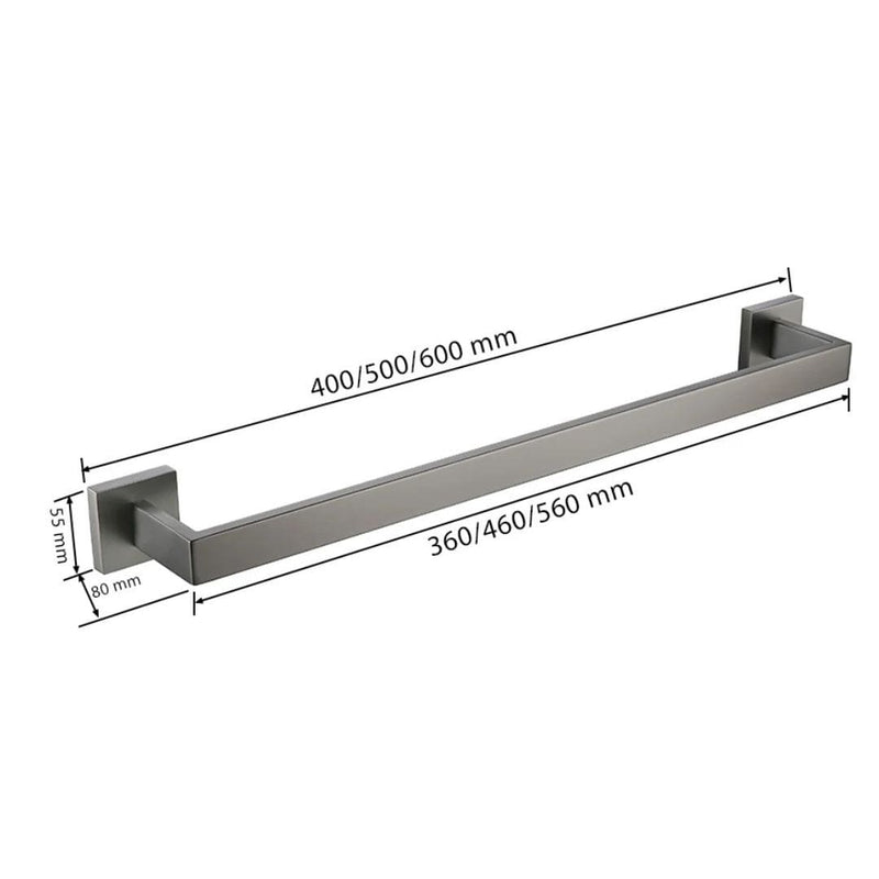 Kit Acessórios Para Banheiro Completo 5 Peças Inox Toalheiro De Banheiro Grafite Escovado