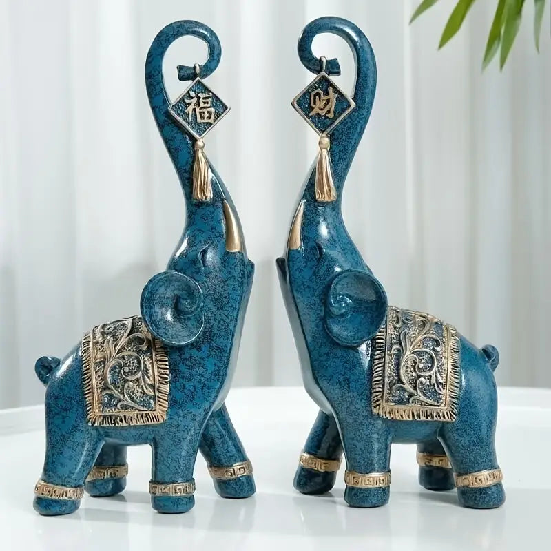 Estatuetas Elefantes Prosperidade 2 Peças