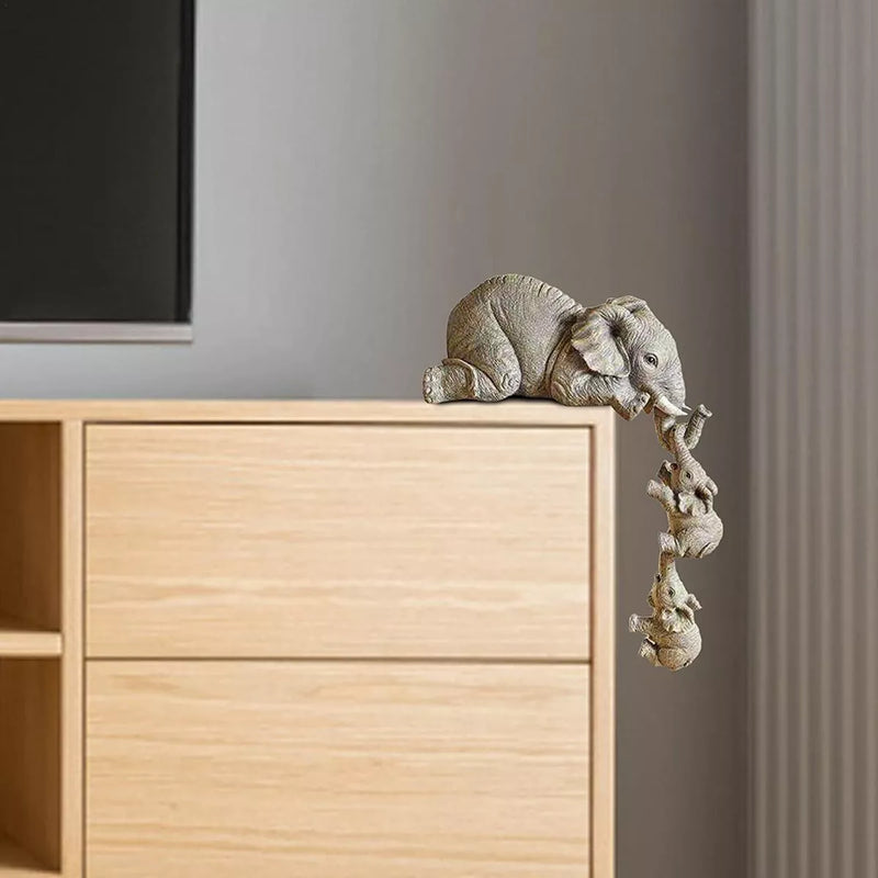 Estatueta Decorativa Elefante Família 3 peças