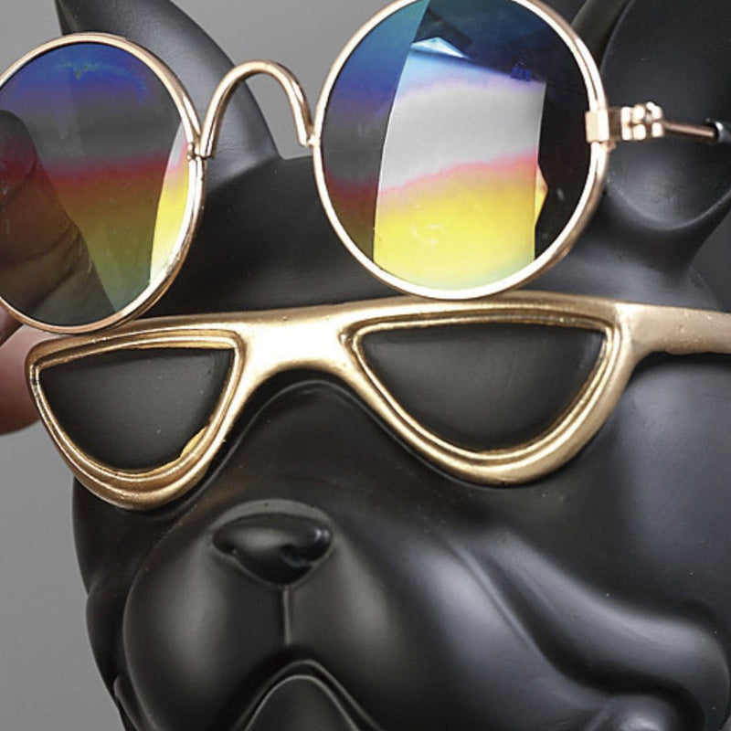 Estatueta Decorativa Bulldog Francês Mordomo com Bandeja