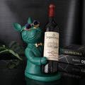 Escultura Decorativa BullDog Francês Mordomo Suporte de Vinho