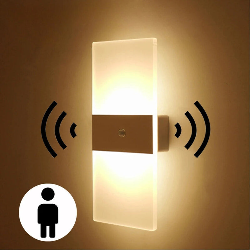 Arandela De Parede Transparente Com Sensor De Movimento