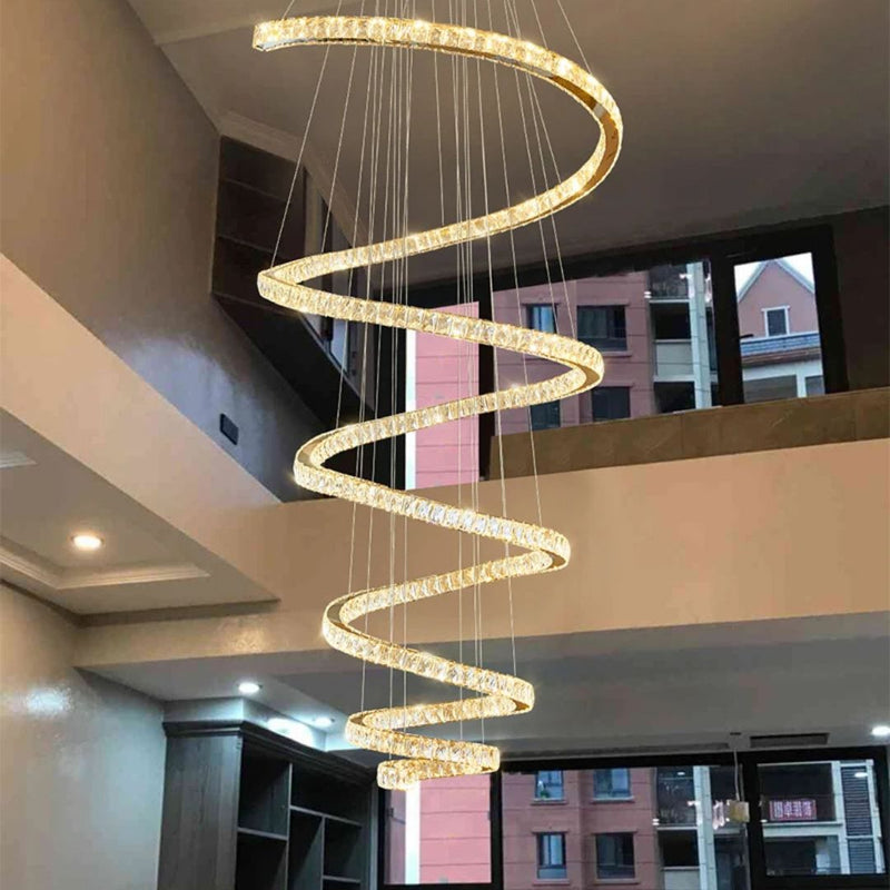 Lustre Circular Cristal Moderno Pendente Para Sala De Jantar