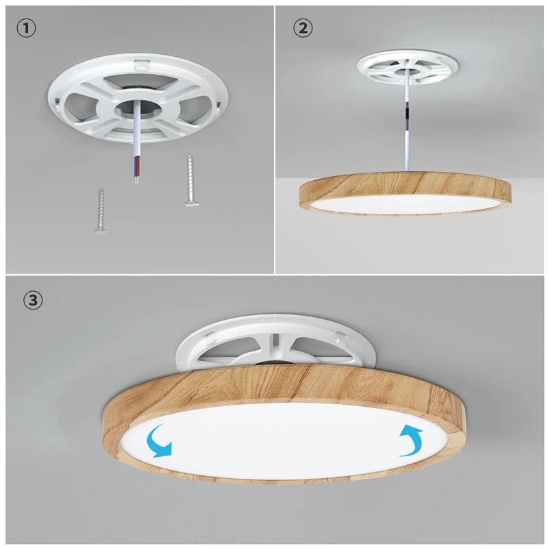 Plafon De Teto Led Sobrepor Estilo Amadeirado