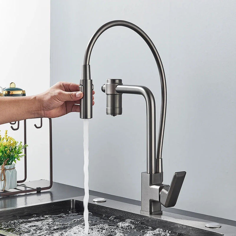 Torneira Para Cozinha Com Filtro Gourmet Modelo 2 em 1 Com Misturador