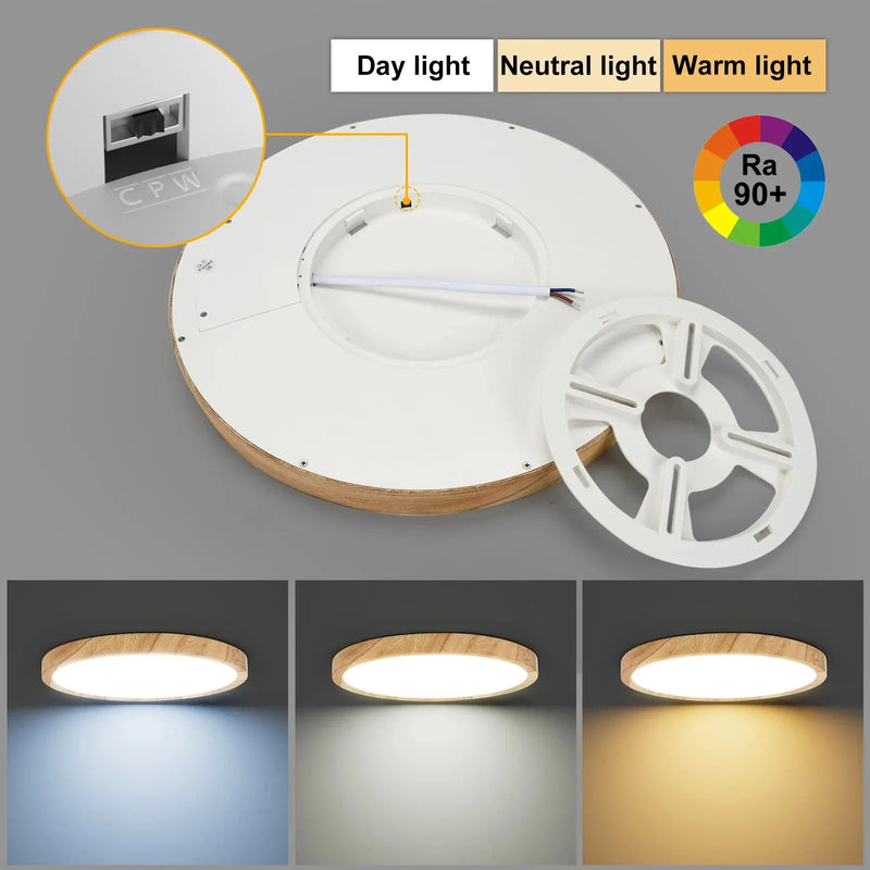 Plafon De Teto Led Sobrepor Estilo Amadeirado