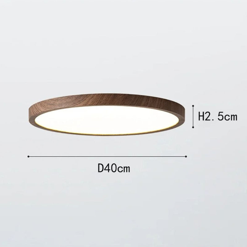 Plafon Led Sobrepor Redondo Wooden
