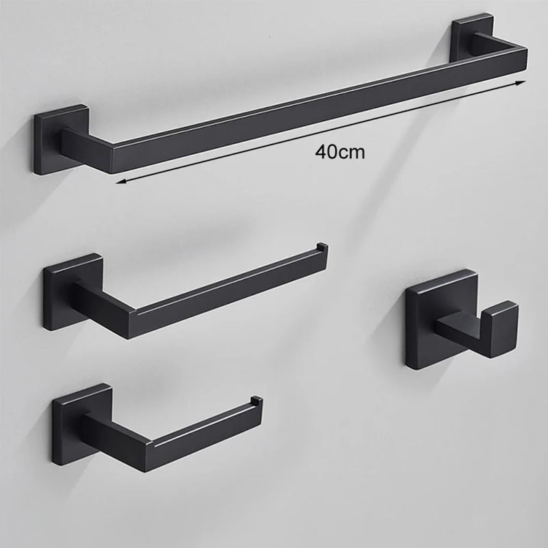Kit Acessórios Para Banheiro Completo 4 Peças Inox 40/60cm Toalheiro De Banheiro Dourado Escovado