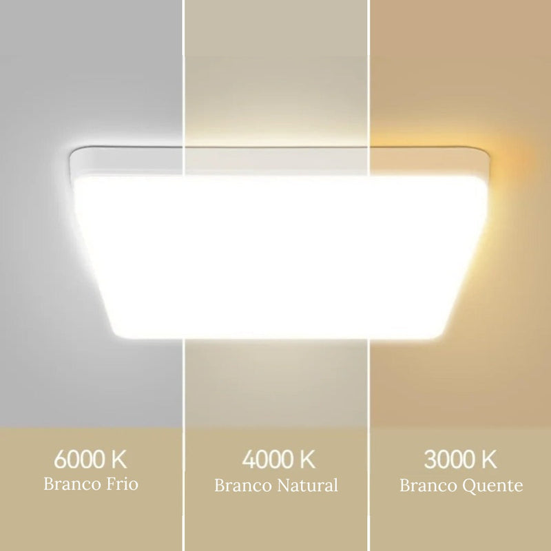 Luminária De Teto Plafon Quadrado LED Bivolt