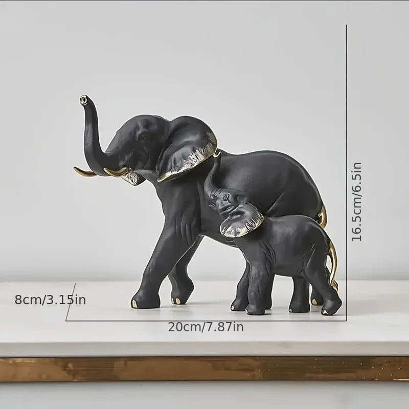 Estatueta Decorativa Elefantes Amorosos 2 Peças