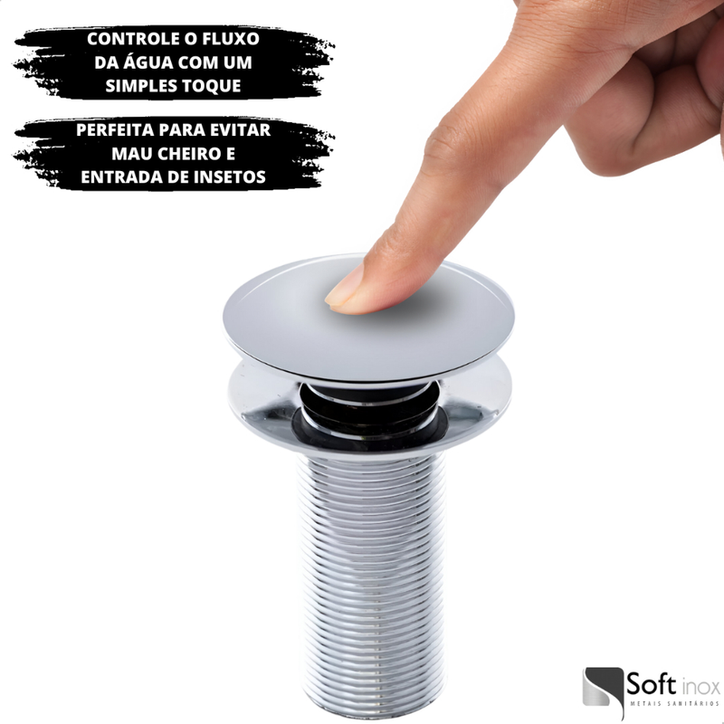 Válvula Click De Inox Pia de Banheiro Lavatório