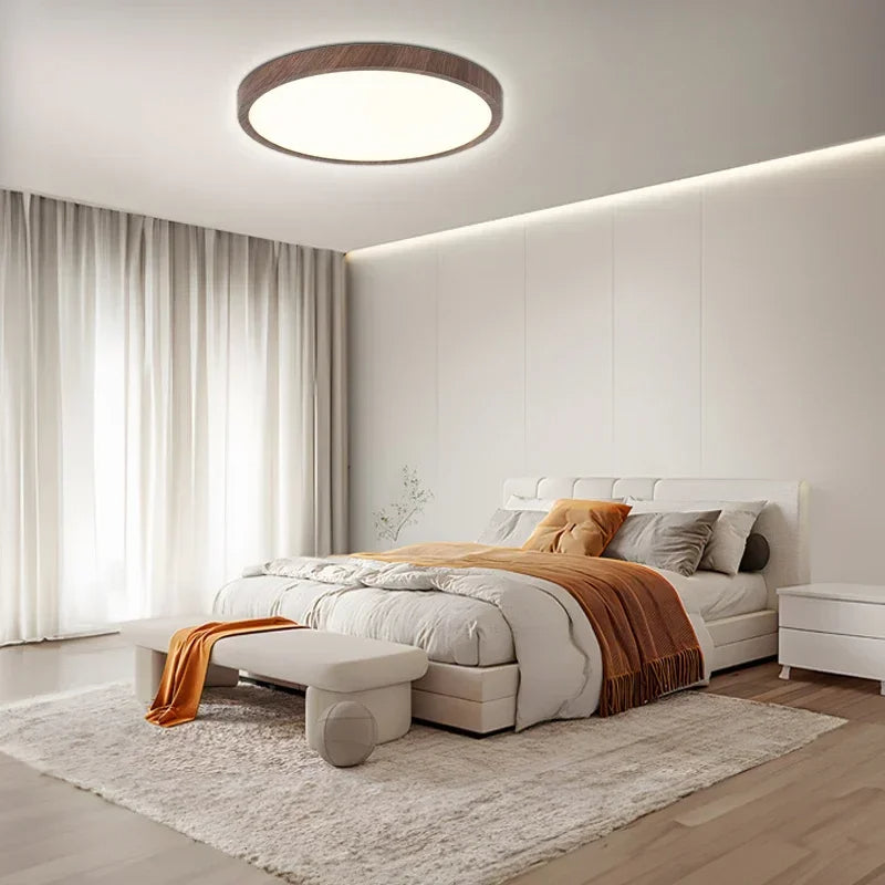 Plafon Led Sobrepor Redondo Wooden