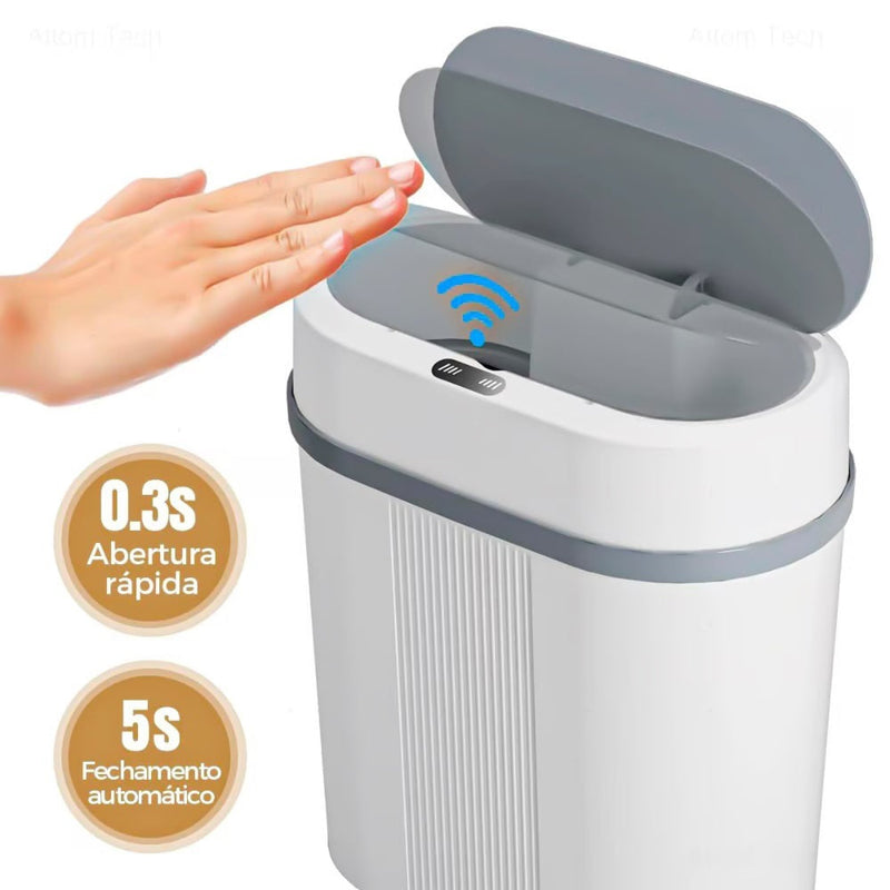 Lixeira Automática Com Sensor Inteligente Para Banheiro Cozinha Escritório