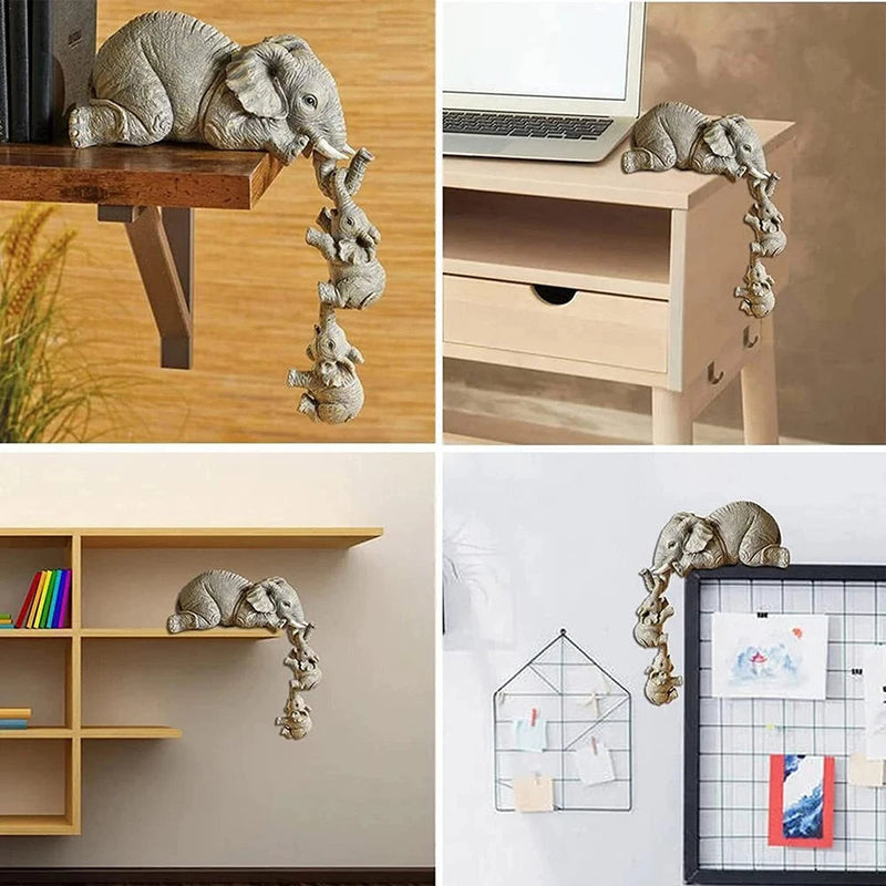 Estatueta Decorativa Elefante Família 3 peças