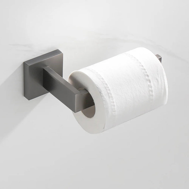 Kit Acessórios Para Banheiro Completo 5 Peças Inox Toalheiro De Banheiro Grafite Escovado