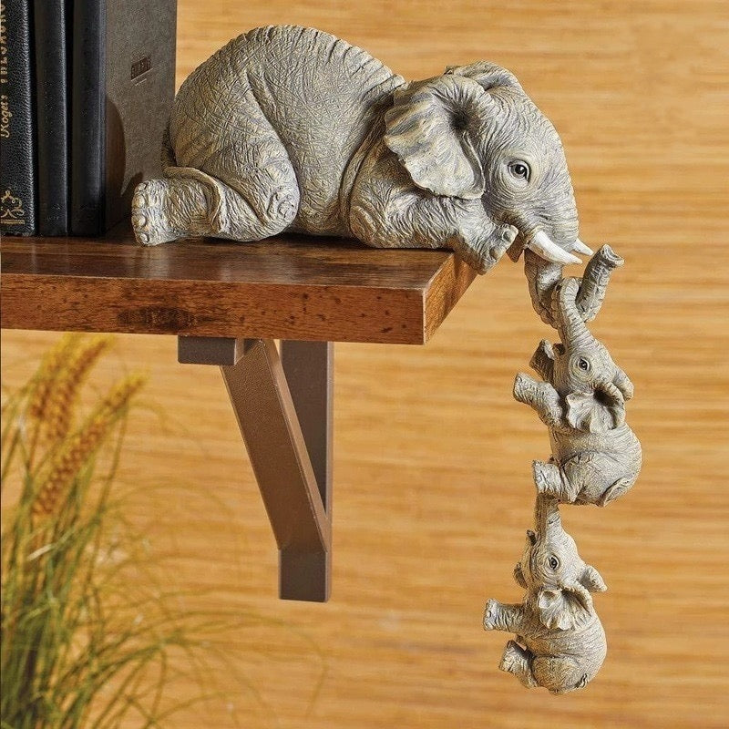 Estatueta Decorativa Elefante Família 3 peças