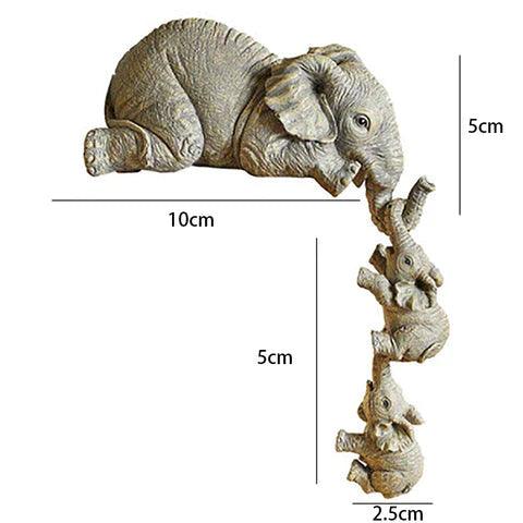 Estatueta Decorativa Elefante Família 3 peças