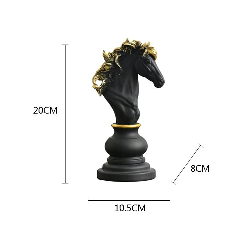 Estatueta Decorativa Para Mesa Peças de Xadrez em Resina