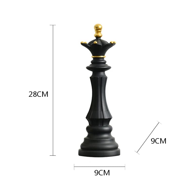 Estatueta Decorativa Para Mesa Peças de Xadrez em Resina