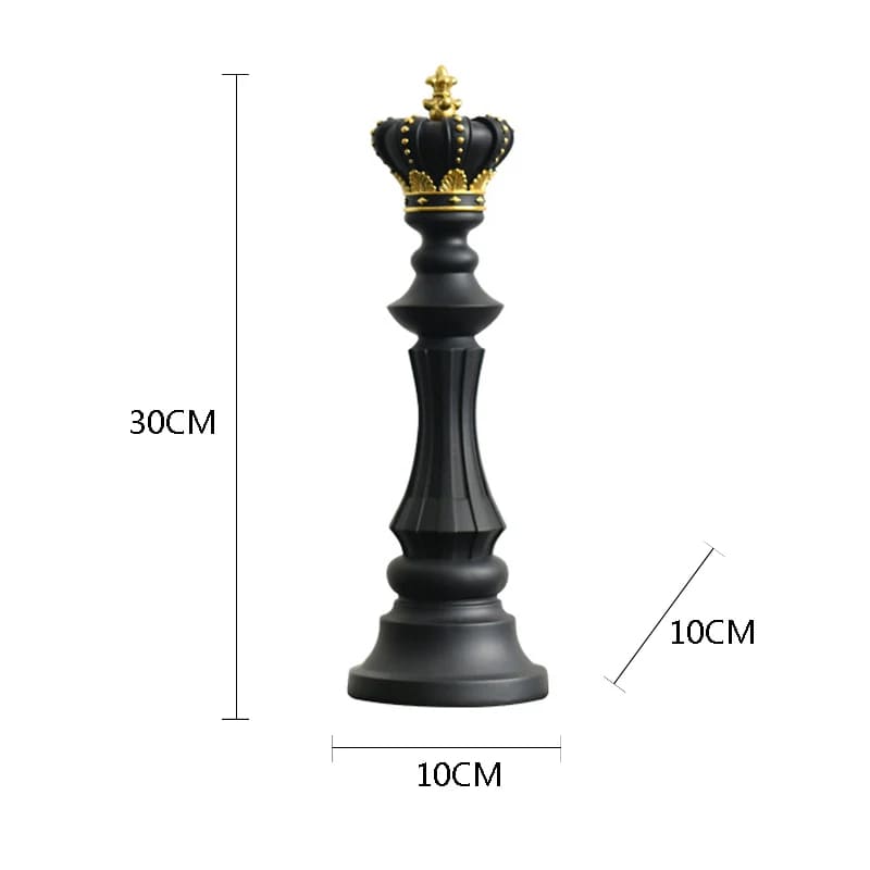 Estatueta Decorativa Para Mesa Peças de Xadrez em Resina