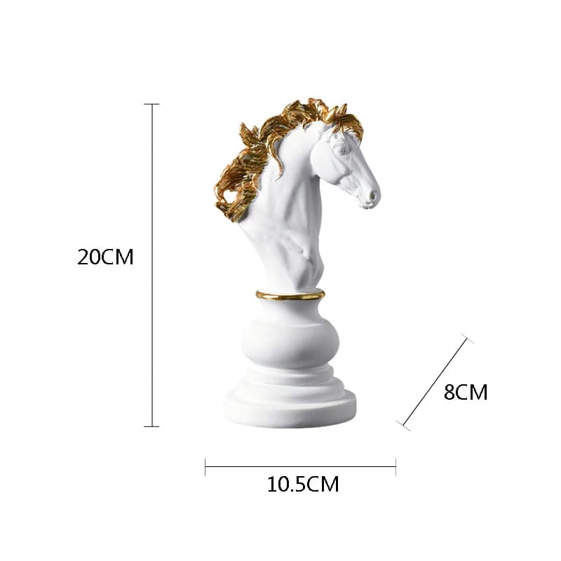 Estatueta Decorativa Para Mesa Peças de Xadrez em Resina