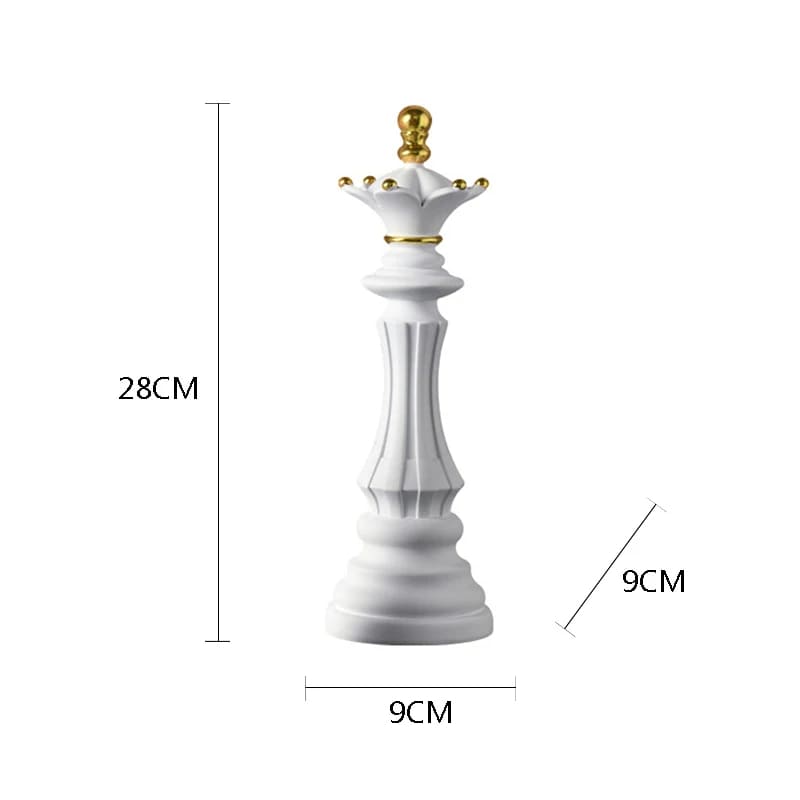 Estatueta Decorativa Para Mesa Peças de Xadrez em Resina