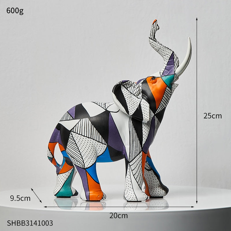 Estatuetas Decorativas Elefantes Abstratos
