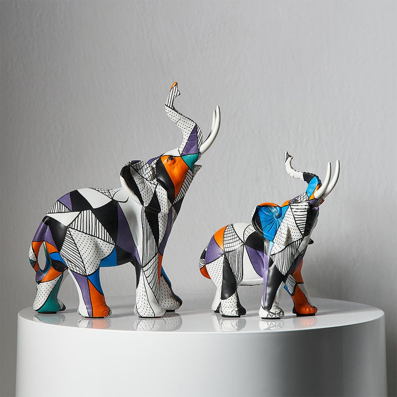 Estatuetas Decorativas Elefantes Abstratos