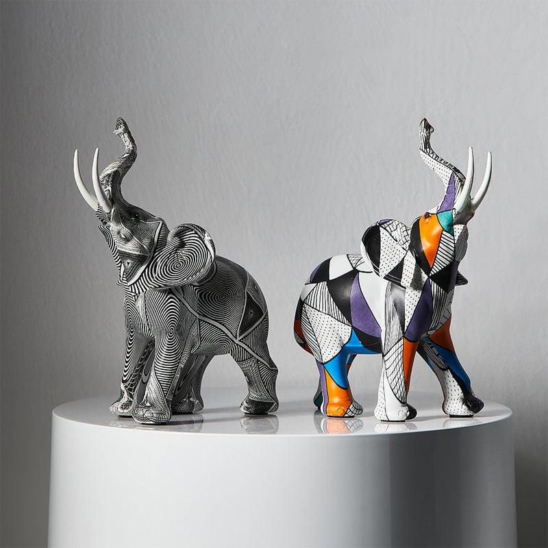 Estatuetas Decorativas Elefantes Abstratos