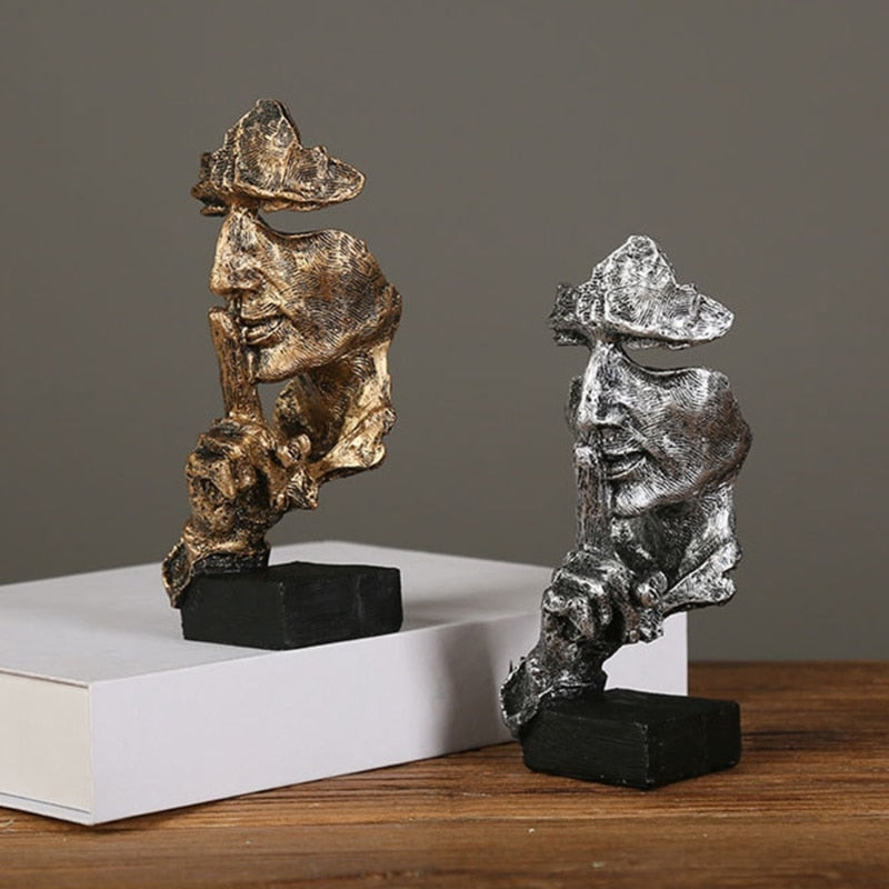 Estatuetas Decorativas Faces Abstratas 3 Peças