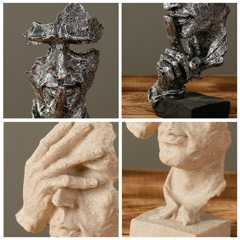 Estatuetas Decorativas Faces Abstratas 3 Peças