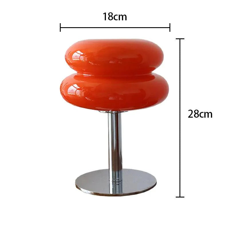 Luminária de Mesa Moderna Cogumelo Vidro e Inox