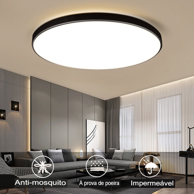 Luminária de Teto Led Sobrepor Decorativa Moderna Redonda