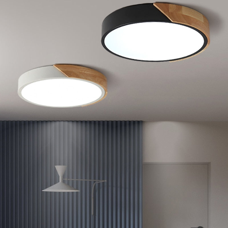 Luminária de Teto Plafon Redondo LED Estilo Nórdico