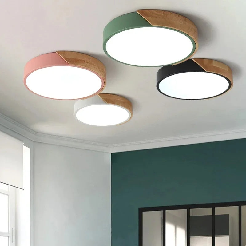 Luminária de Teto Plafon Redondo LED Estilo Nórdico