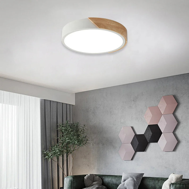 Luminária de Teto Plafon Redondo LED Estilo Nórdico