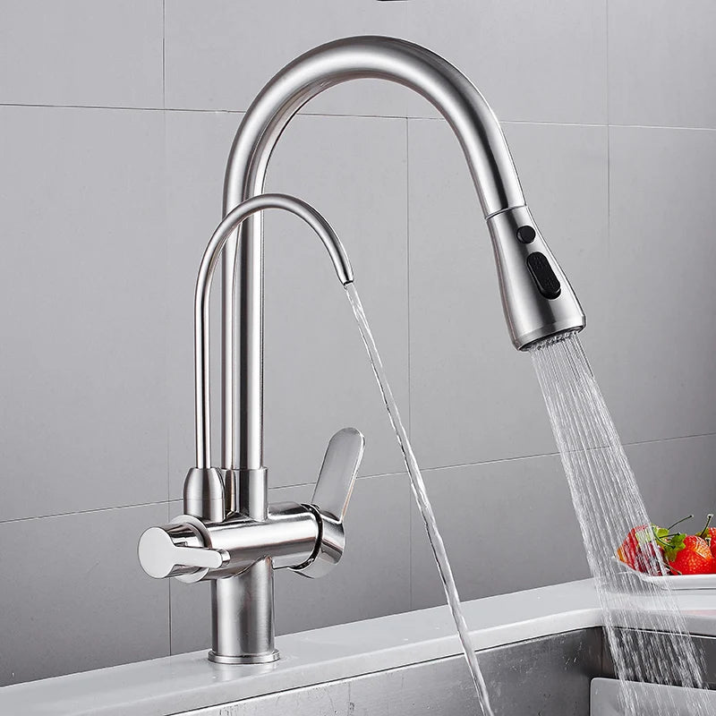 Torneira Para Cozinha Gourmet Monocomando Dupla Função Filtro Jato Extensível