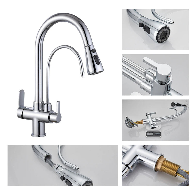 Torneira Para Cozinha Gourmet Monocomando Dupla Função Filtro Jato Extensível