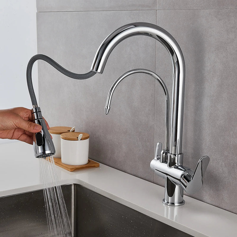 Torneira Para Cozinha Gourmet Monocomando Dupla Função Filtro Jato Extensível